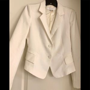 Zara Woman Cream Blazer with Lace Trim